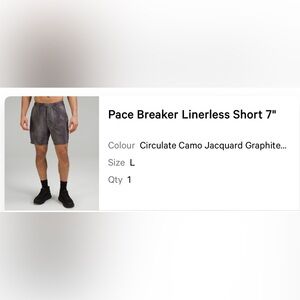 Lululemon Men’s Pace Breaker Linerless Short 7"